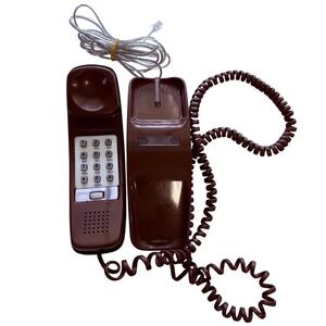 Vintage Western Electric Trimline Brown Push Button Desk Phone Bell System MCM